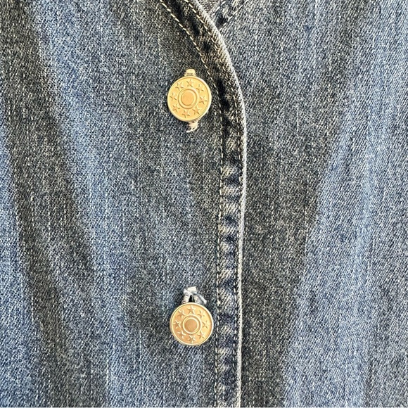 Women’s Denim & Co Denim Button-Down Dress 100% Cotton Blue Vintage Sz Medium - Picture 10 of 12